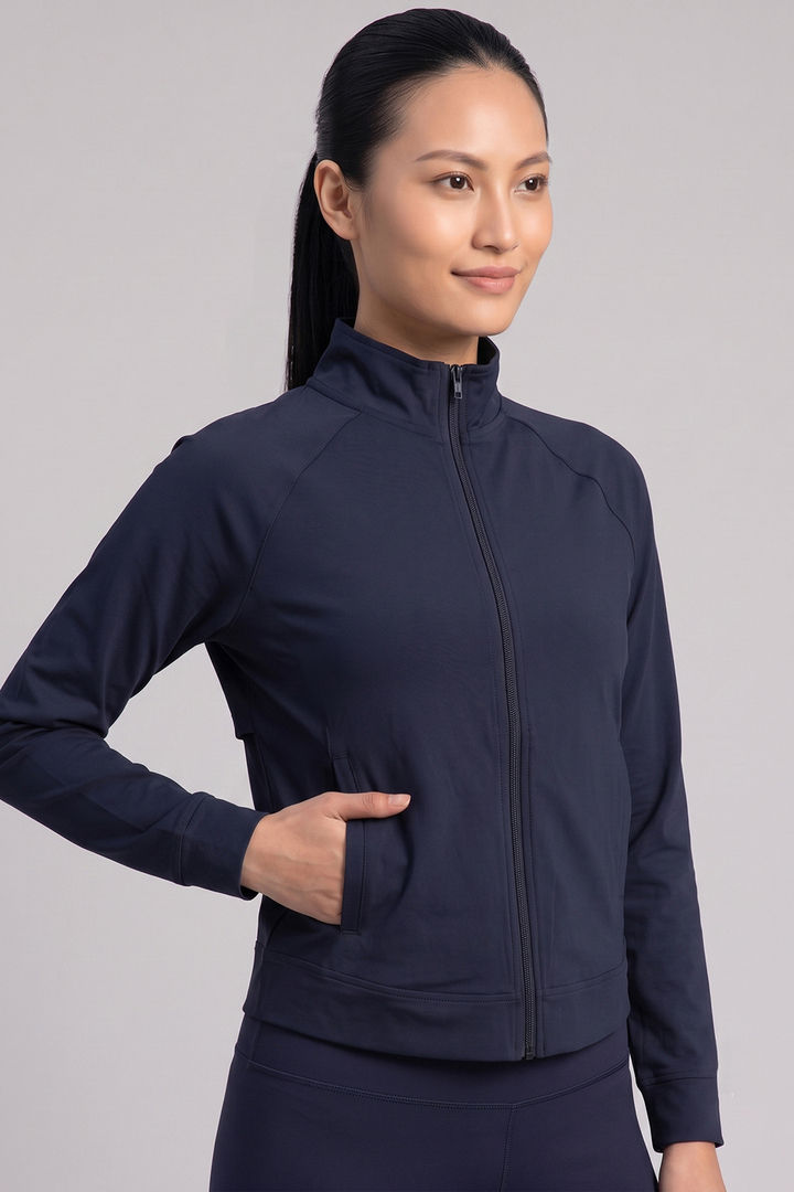 Zelocity Quick Dry Relaxed Fit Gym & Training Jacket - Dark Navy — image 4
